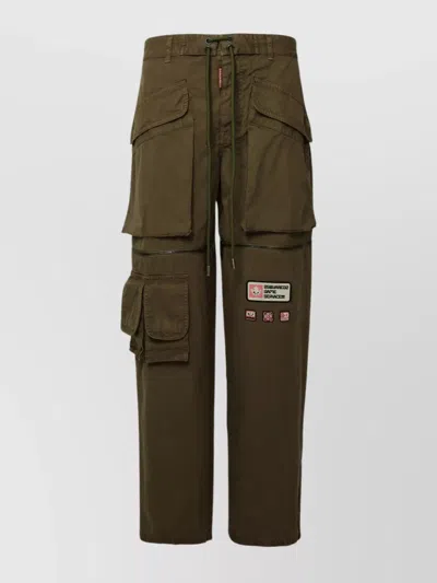 Dsquared2 Cargo Patch Pants In Green