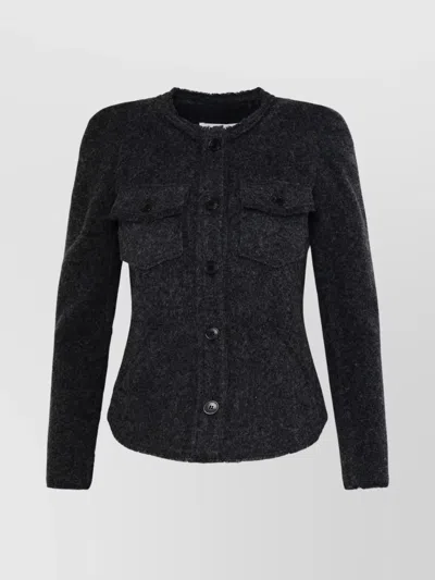 Isabel Marant Étoile Isabel Marant Etoile 'nelly' Anthracite Wool Blend Jacket Woman In Gray
