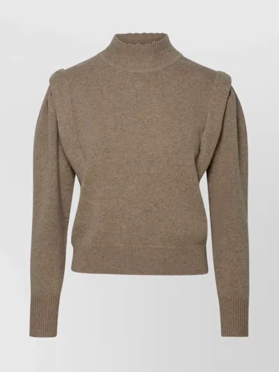 Isabel Marant Étoile Lucile Beige Wool Turtleneck Sweater In Brown