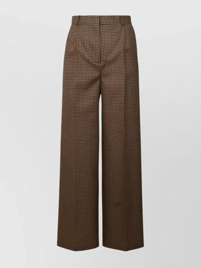 Msgm Two-tone Wool Trousers In Brown