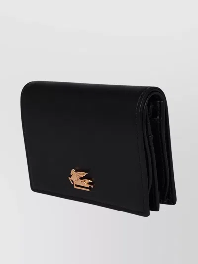 Etro Woman Black Leather Wallet