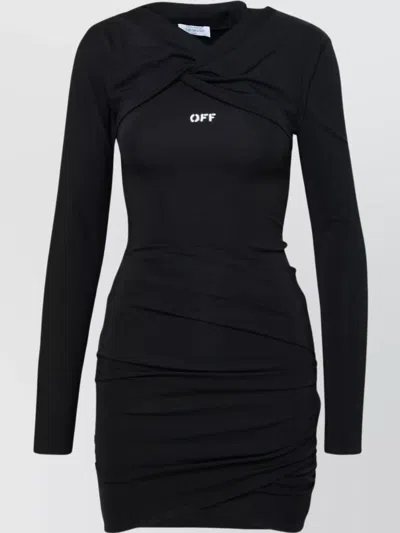 Off-white Fluid Mini Dress In Black