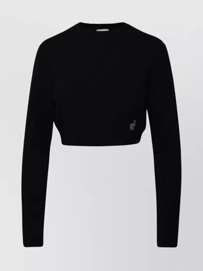 Patou Black Merino Wool Blend Sweater