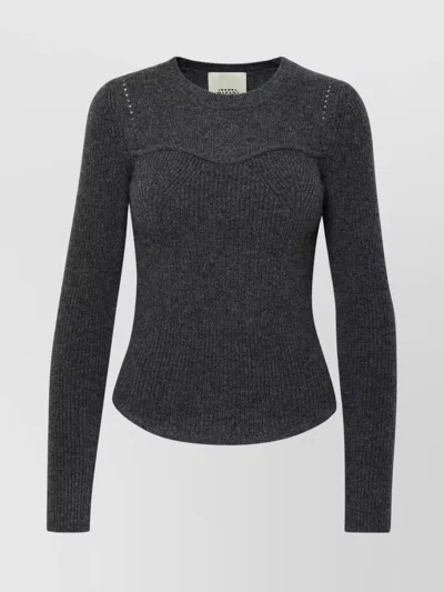 Isabel Marant Brumea' Sweater In Grey Cahmere Blend In Black