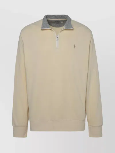 Polo Ralph Lauren Ivory Cotton Blend Sweatshirt In Neutrals