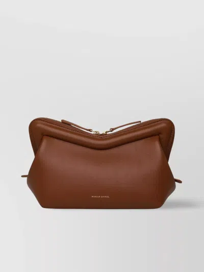 Mansur Gavriel Leather 'frame' Mini Crossbody Bag In Brown