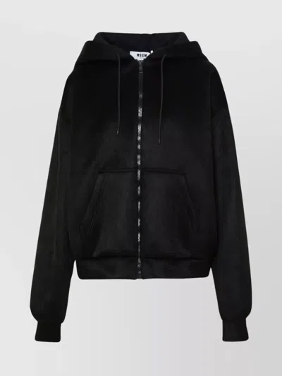 Msgm Sweatshirt In Black Acrylic Fiber Blend