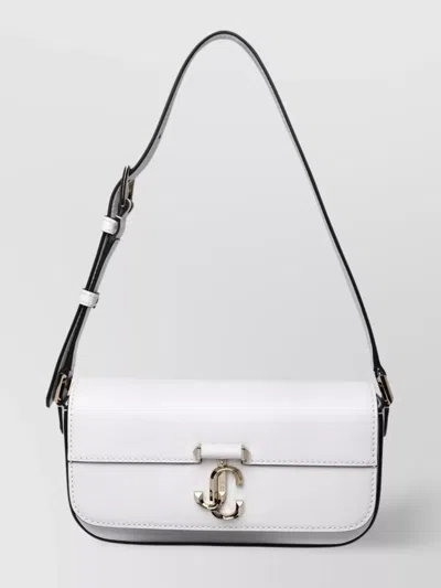 Jimmy Choo Mini Leather Avenue Shoulder Bag In White