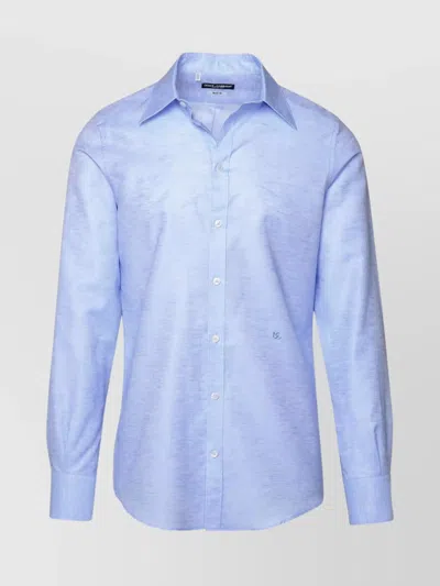 Dolce & Gabbana Light Blue Linen Blend Shirt