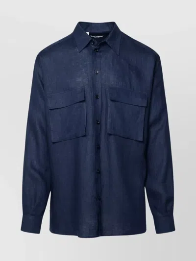 Dolce & Gabbana Camicia Tasche In Blue