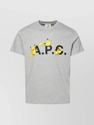 Apc A.p.c. 'pokémon Pikachu' Grey Cotton T-shirt In Gray