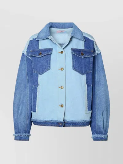 Chiara Ferragni Patchwork Jeans Jacket In Blue