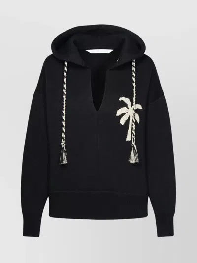 Palm Angels Black Wool Blend Sweatshirt