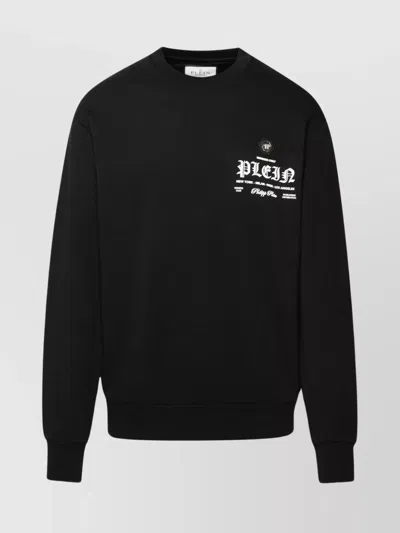 Philipp Plein Logo-print Cotton Sweatshirt In Black