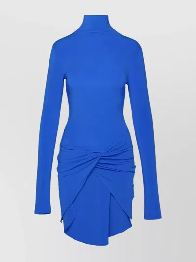 Off-white Curved Hem Dress In Blue
