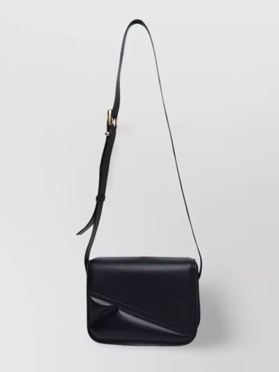 Wandler Medium Oscar Trunk Leather Shoulder Bag In Black