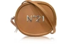 N°21 Brown Leather Oval Crossbody Bag w/Metallic Embossed Logo