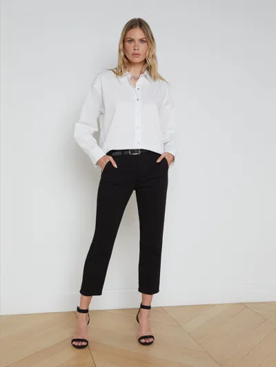 L Agence Harlow Cropped Trouser In Noir