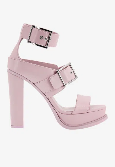 Alexander Mcqueen 120mm Open-toe Leather Sandals In Pink