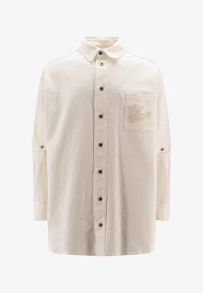 Off-white 90s Logo Convertible Denim Shirt In White