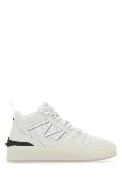 Moncler White Fabric And Nubuk Pivot Sneakers