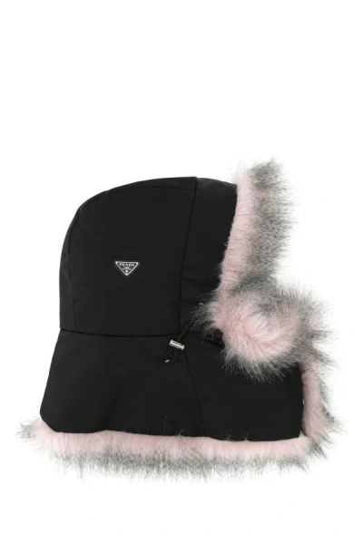 Prada Woman Black Re-nylon Hat