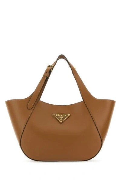 Prada Woman Brown Leather Handbag
