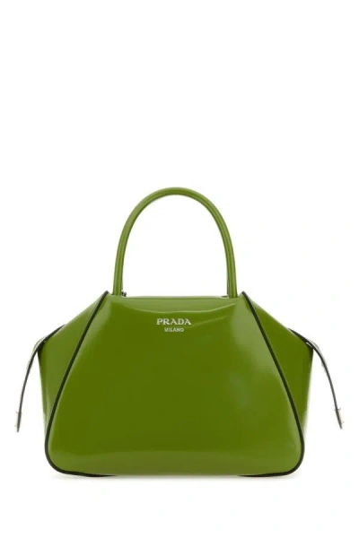 Prada Woman Green Leather Handbag