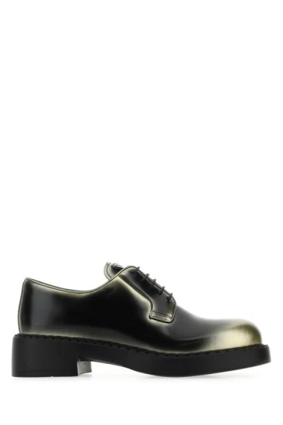 Prada Two-tone Leather Lace-up Shoes In Multicolor