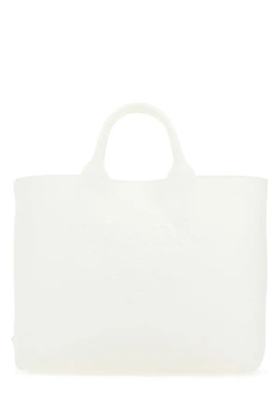 Prada Woman White Canvas Handbag