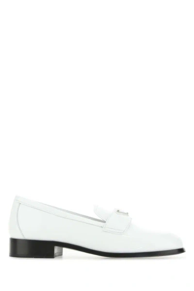 Prada Woman White Leather Loafers