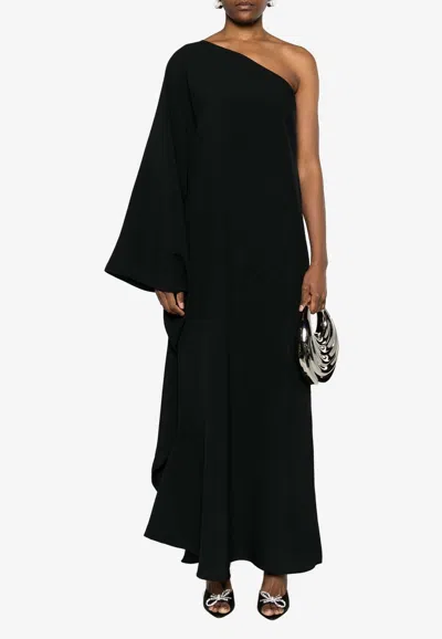 Taller Marmo Balear One-shoulder Gown In Black
