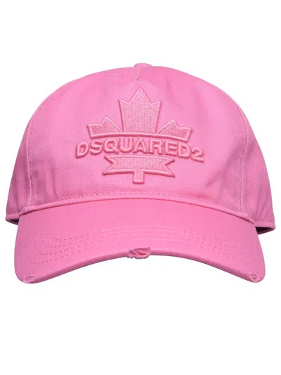Dsquared2 Logo-embroidered Cotton Hat In Pink