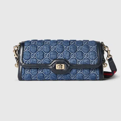 Gucci Luce Small Shoulder Bag In Blue