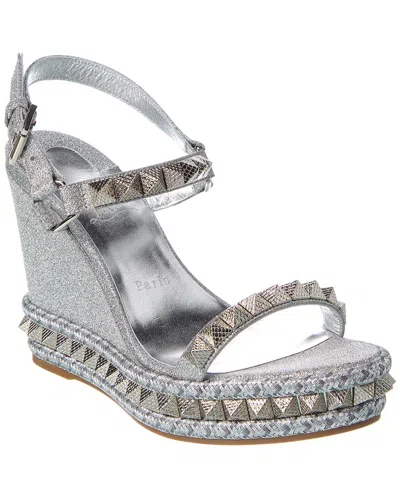 Christian Louboutin Pyraclou 110 Sandals In Silver