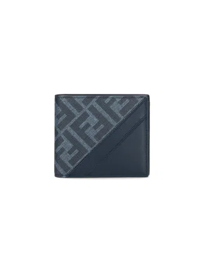 Fendi Bi-fold Wallet "diagonal" In Blue