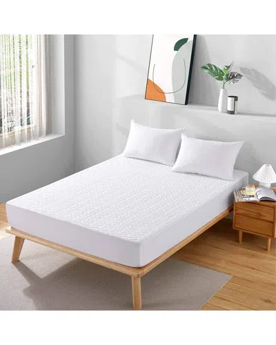 Unikome Waterproof Wave Quilted Mattress Protector In White