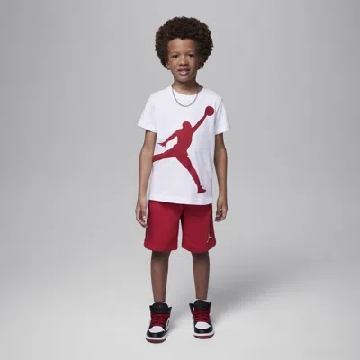Jordan Kids' Little Boys Jumbo Jumpman T-shirt And Shorts, 2 Piece Set In Red