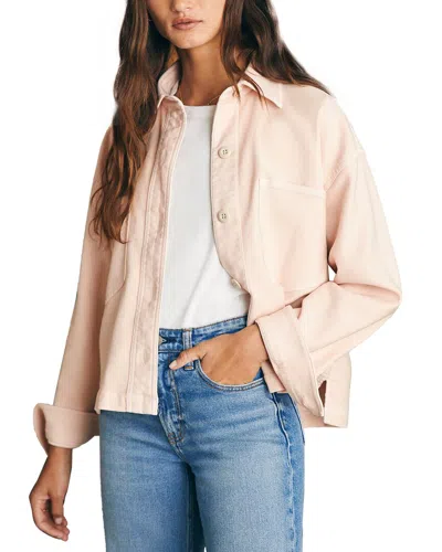 Faherty Stretch Terry Overshirt Jacket In Peach Whip