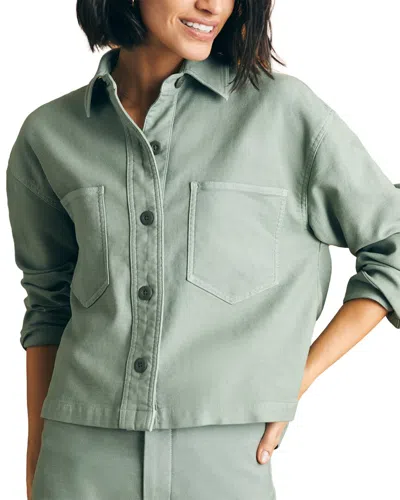 Faherty Stretch Terry Overshirt Jacket In Coastal Sage