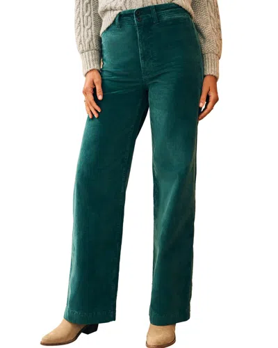 Faherty Stretch Cord Wide Leg Pants In Sea Moss