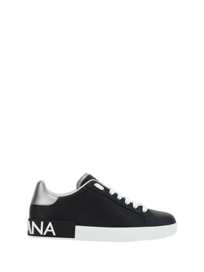 Dolce & Gabbana Sneakers In Nero/argento