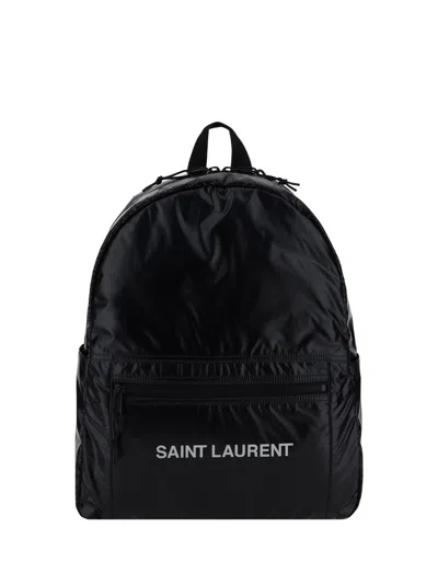 Saint Laurent Backpacks In Nero/argento