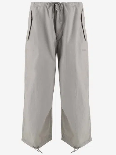 Autry Cotton Trousers With Logo In Grigio