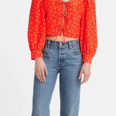 Levi's Fawn Tie Blouse In Orange In Red