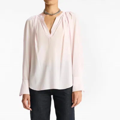 A.l.c Nomad Silk Top In Calcite In Pink