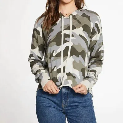 Chaser Camo Long Sleeve Hoodie In Green
