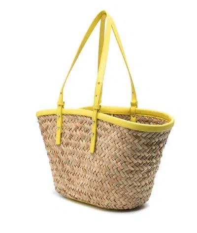 Pinko Love Summer Bucket Bag In Naturale/giallo