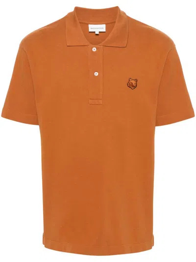 Maison Kitsuné Bold Fox Head Patch Comfort Polo Clothing In P261 Tobacco