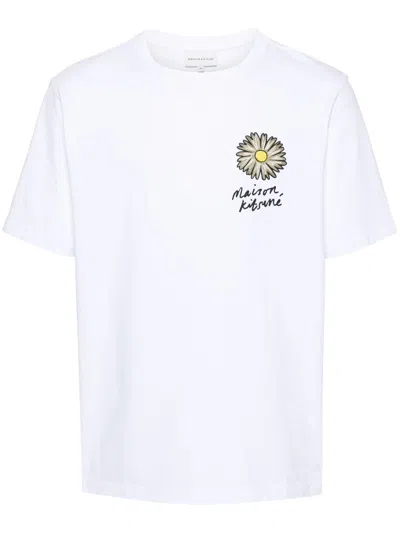 Maison Kitsuné Floating Flower Comfort T-shirt-shirt Clothing In P100 White